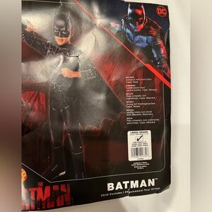 Rubie's Batman Kids Black Costume With Mask and Cap Size Large 12-14 Boys